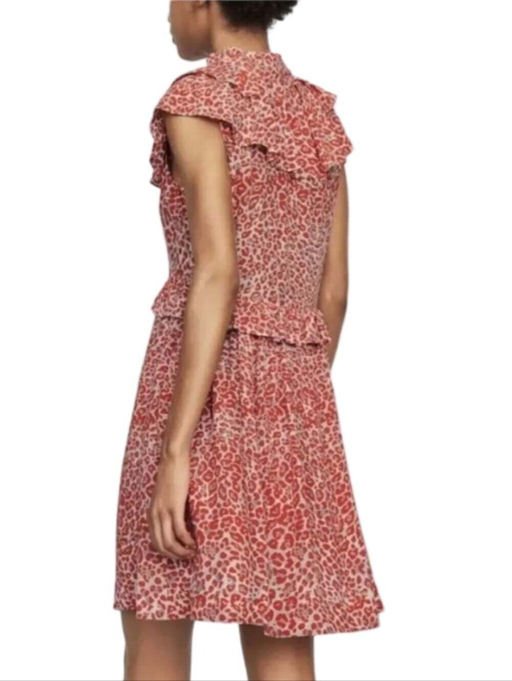 Maje Rutti Leopard Print Ruffle Mini Dress - Picture 11 of 11